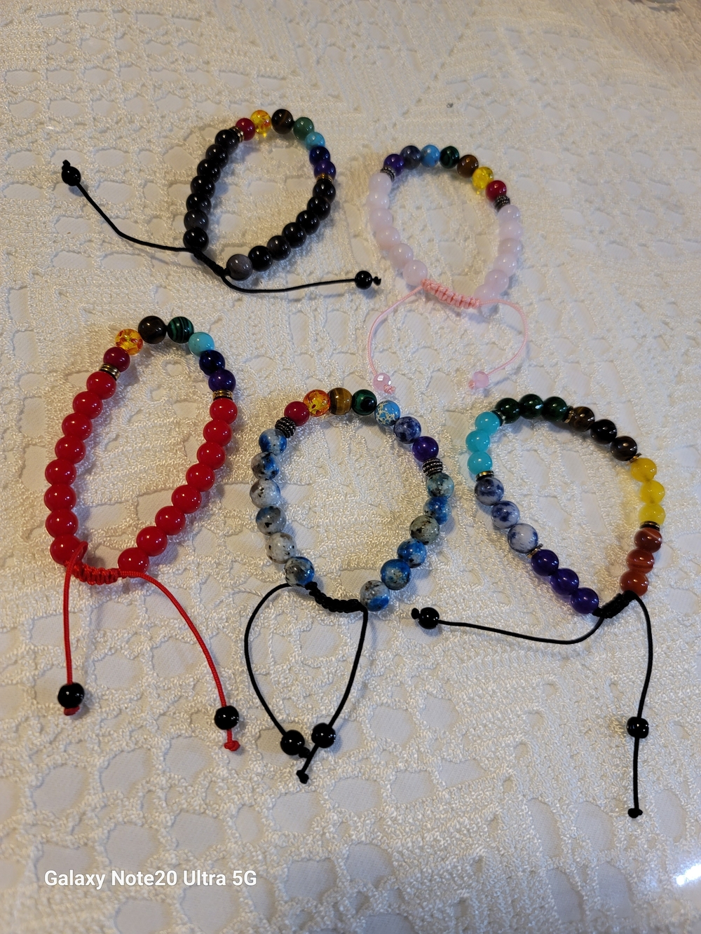 Unisex Multicolor Beaded Stretch Bracelet - Assorted Colors